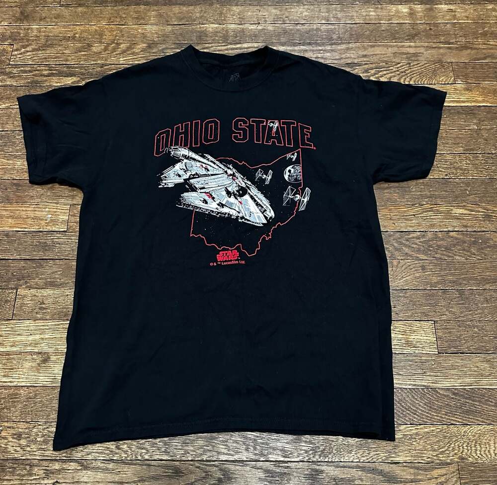 Ohio State Buckeyes x Star Wars Millennium Falcon Graphic T-Shirt Large
